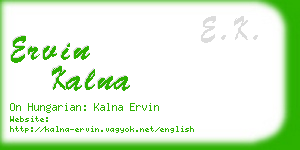 ervin kalna business card